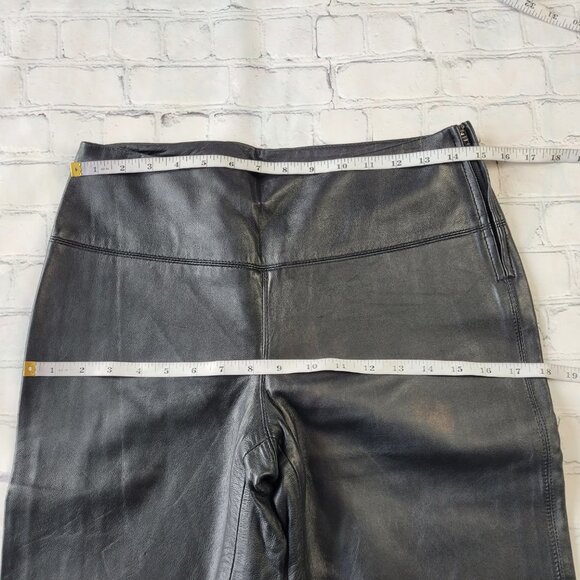 Express women’s black 100% leather bootcut pants size 5/6 - Picture 6 of 11